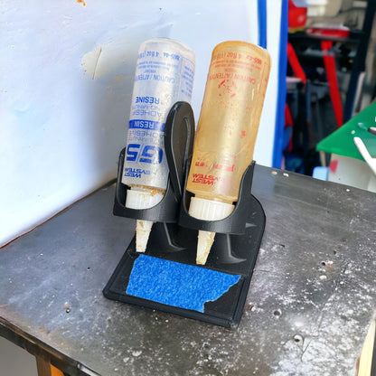 5 Minute Epoxy Stand Caddy with Removable Catch Plate, Works with 4oz Epoxy Resin Bottles, Easy Pour & Mix with less mess.