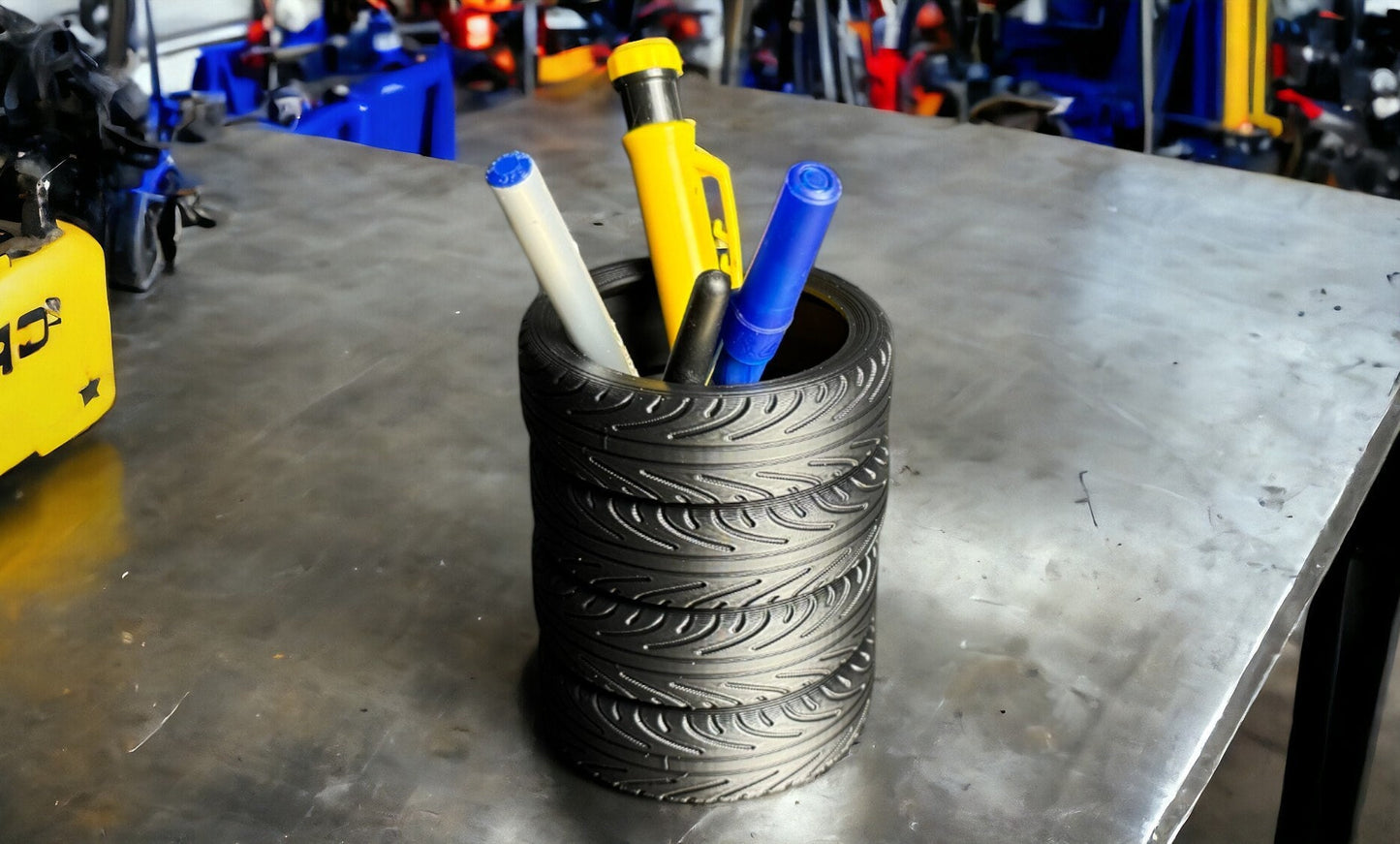 Tire Shop Desk Organizer, Gift for Mechanics, Garages, Body Shops, Car Dealerships, Storage for Pens, Pencils, Drill Bits & More!