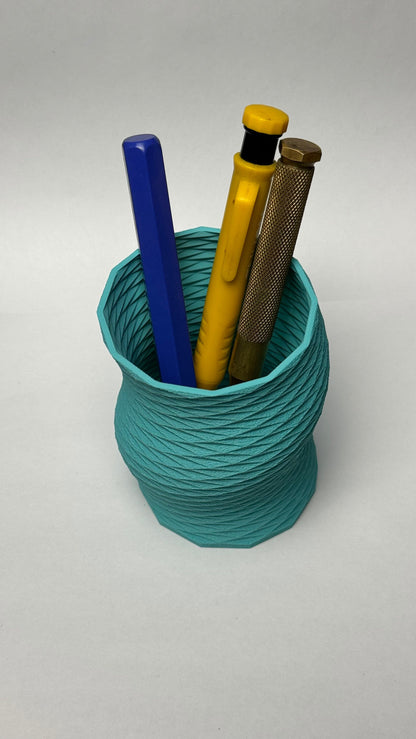 Twisty Modern Pen Holder, Pencil Holder for Home Office, Small Desk Organization, Office Gift, Work from Home Desk Organizer, Desk Planter