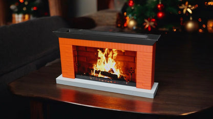 Mini Fireplace iPhone Holder, Desk Fireplace, Cozy Office Fireplace