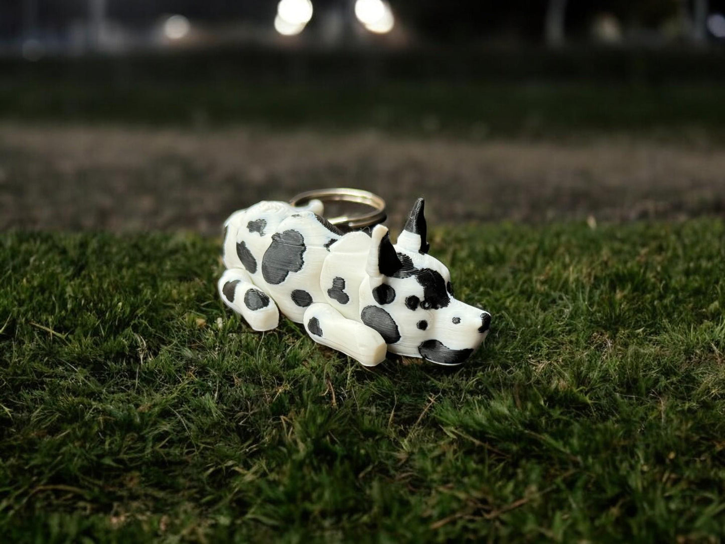 Dalmatian Flexi Fidget Keychain, Cute Dog Stress Relief Toy, Flexible Pet Lover Keychain Gift, Dalmatian Lover Accessory, Backpack Charm