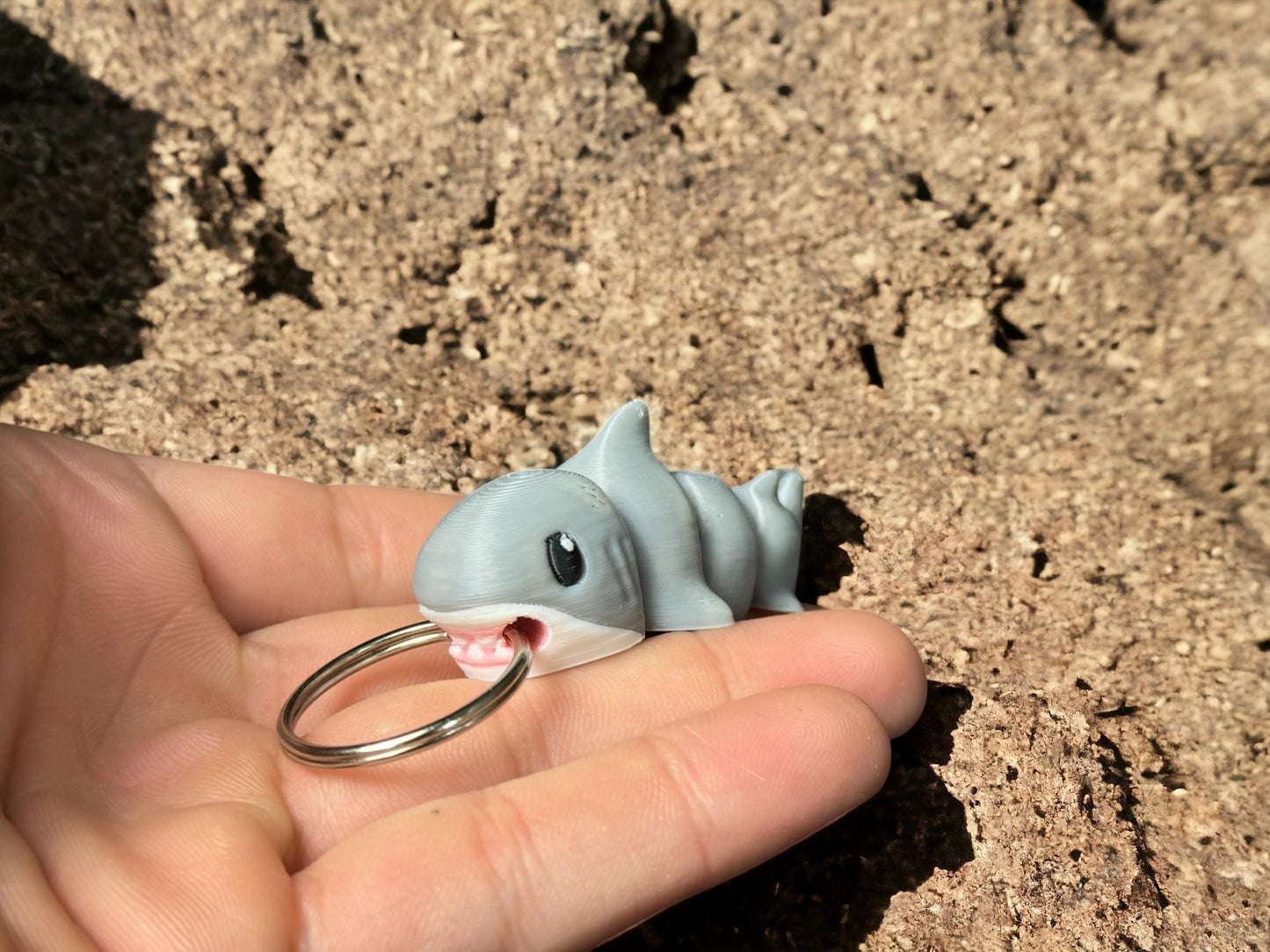 Shark Flexible Fidget Keychain, Stress Relief Toy, Shark Bag Charm, Fidget Toy Keychain, Backpack Charm, Ocean Animal Keychain, Shark Gift